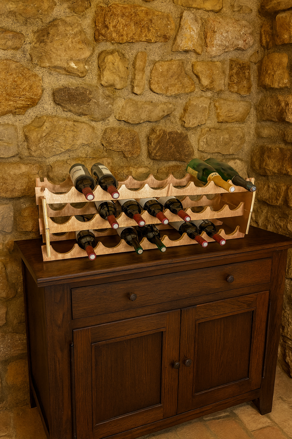 Kit Casier à Vin Empilable – 2 intercalaires + 2 supports