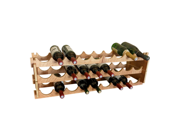 vue_gauche_bouteilles_blanche_centree Kit Casier à Vin Empilable – 2 intercalaires + 2 supports – Rangement bouteilles de vin modulable DIY