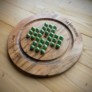 Jeu de Solitaire artisanal en acacia 🧩